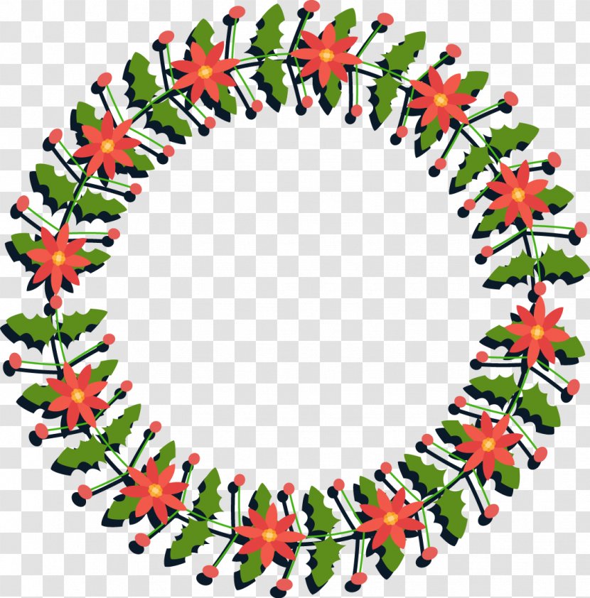 Wreath Garland Christmas Euclidean Vector - Decoration Transparent PNG