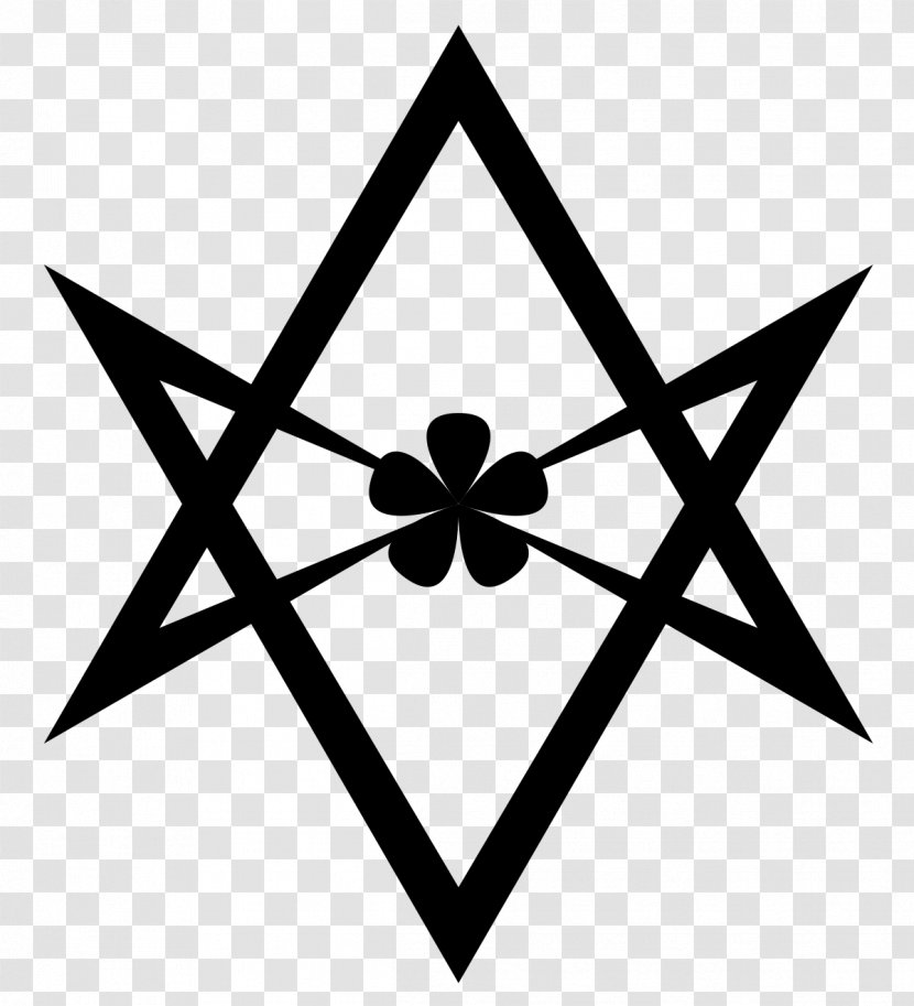 Abbey Of Thelema Libri Aleister Crowley Unicursal Hexagram - Black And White - Symbol Transparent PNG