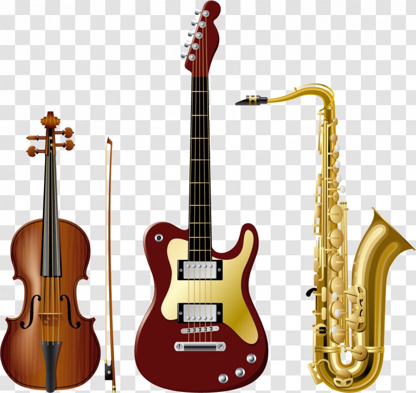 Musical Instruments French Horns Brass Saxophone - Cartoon - Violin Transparent PNG