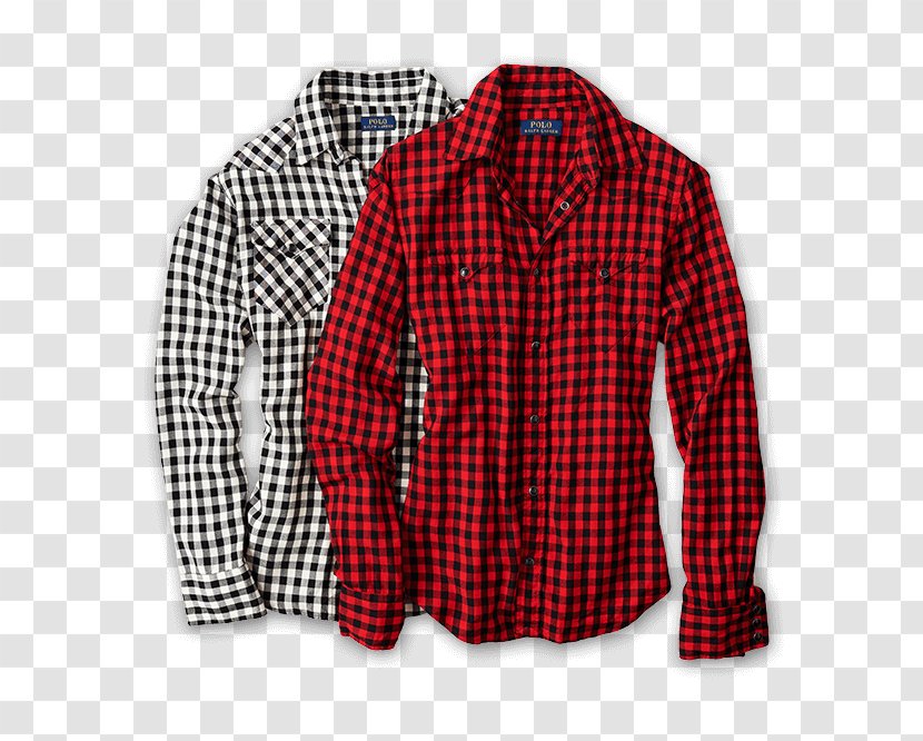 Sleeve Tartan Outerwear Button Jacket - Shirt Transparent PNG