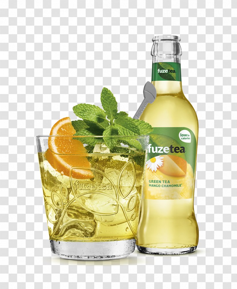 Green Tea Fizzy Drinks Iced Fuze Beverage - Liqueur Transparent PNG