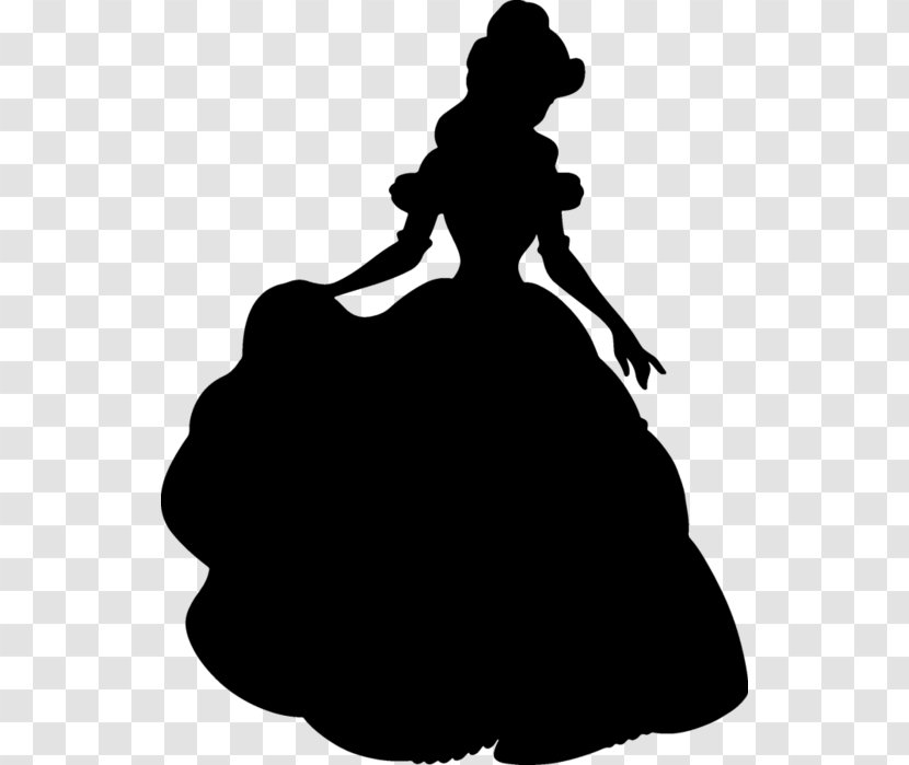 Belle Disney Princess Silhouette Clip Art - Black - Beauty And The Beast Redbubble Transparent PNG