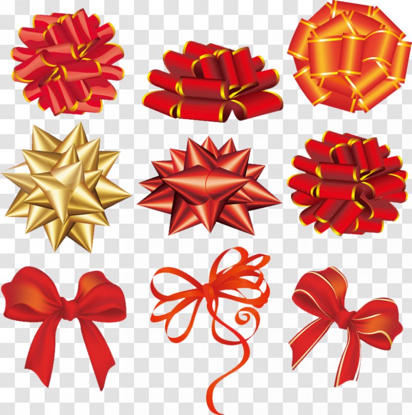 Ribbon Christmas Gift Clip Art - Holiday Ribbons Transparent PNG