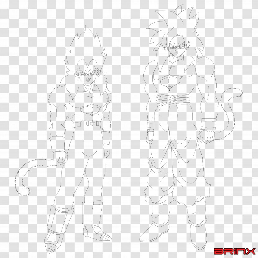 Vegeta Goku Baby Saiyan Line Art - Tree Transparent PNG