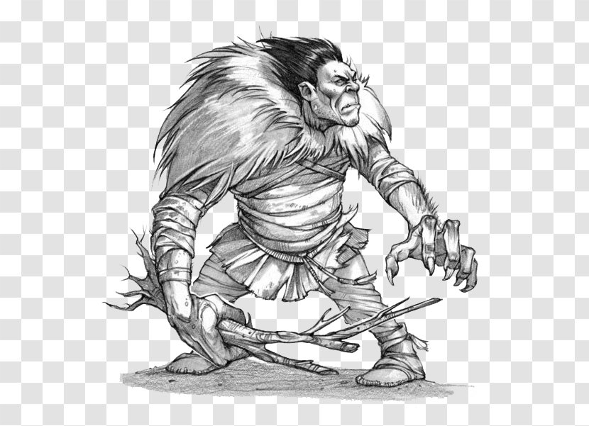 Inuit Religion Mythology Legendary Creature Illustration - Black And White Game Long Hair Characters Transparent PNG