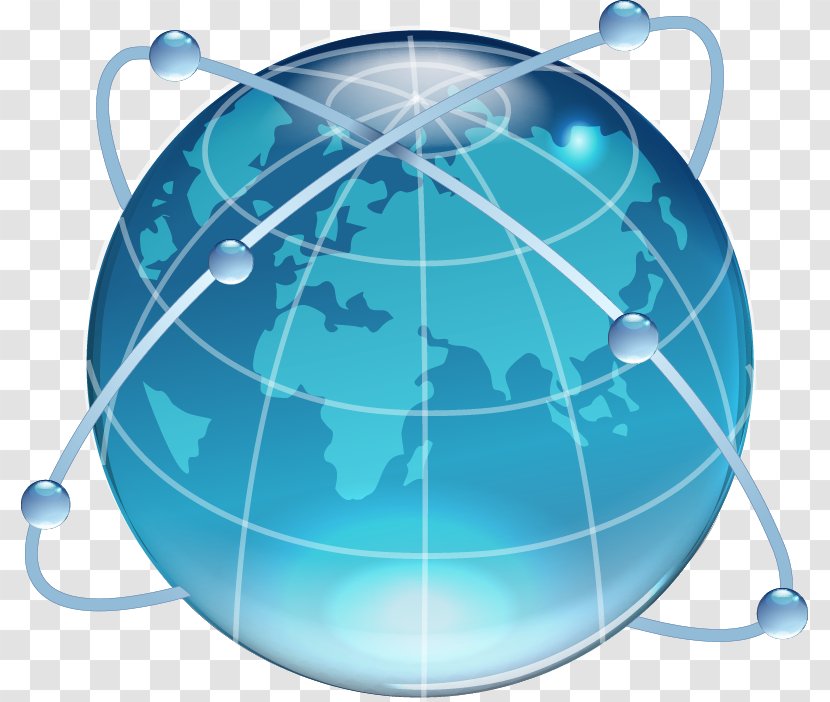 World Wide Web Internet Website Clip Art - Globe - Hand-painted Blue Earth Line Pattern Transparent PNG