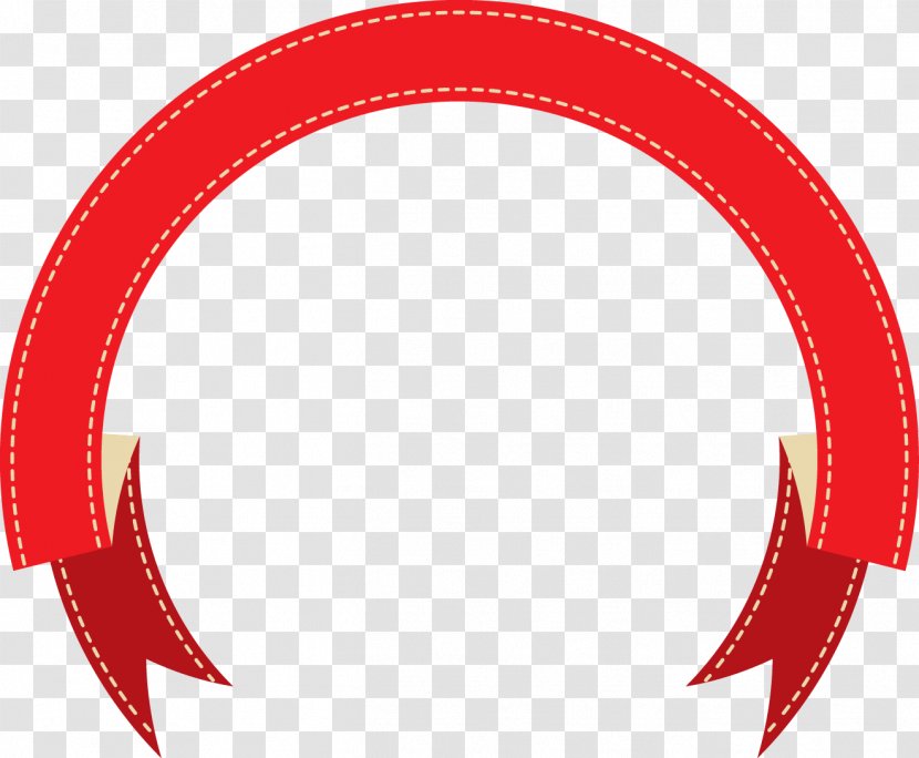 Ribbon Red Web Banner - Area - Semicircle Folding Material Transparent PNG