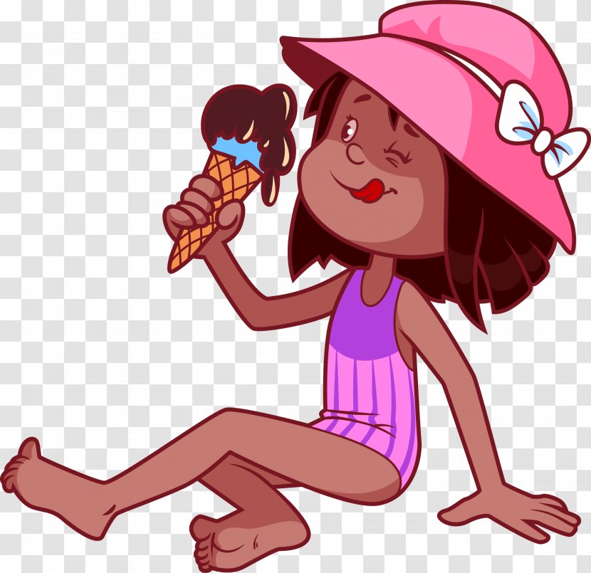 Cartoon Child Clip Art - Frame - Children Eating Ice Cream Transparent PNG