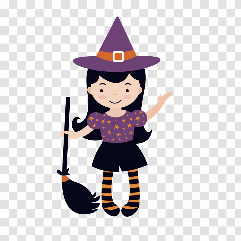 Halloween Witchcraft Royalty-free Clip Art - Little Witch Painted 4 Transparent PNG