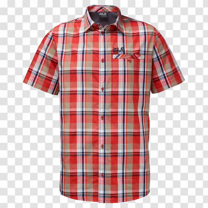 Shirt Clothing Jack Wolfskin Sleeve Top - Plaid - Men's Wear Transparent PNG