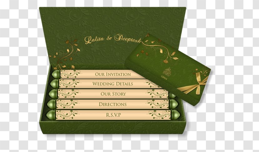 Wedding Invitation Green Convite - Traditional Indian Transparent PNG