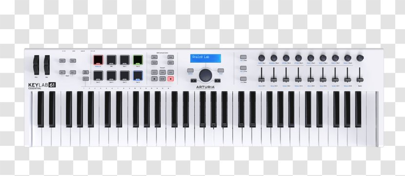 Arturia MIDI Controllers Keyboard Sound Synthesizers - Silhouette - Keylab 49 Transparent PNG