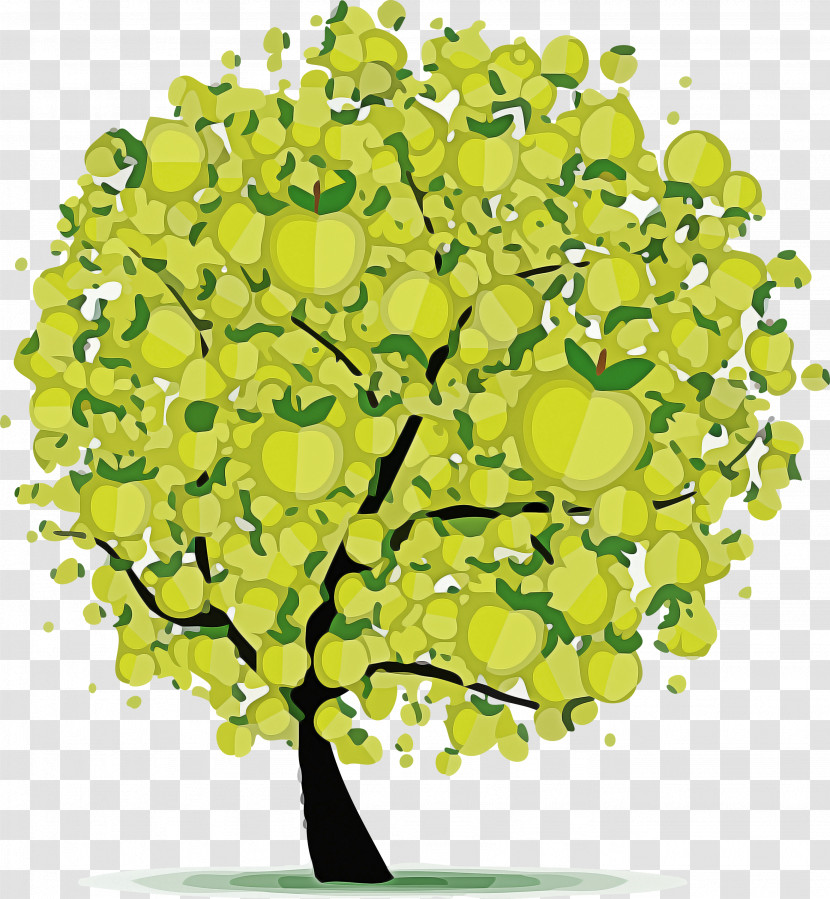 Green Plant Yellow Flower Tree Transparent PNG