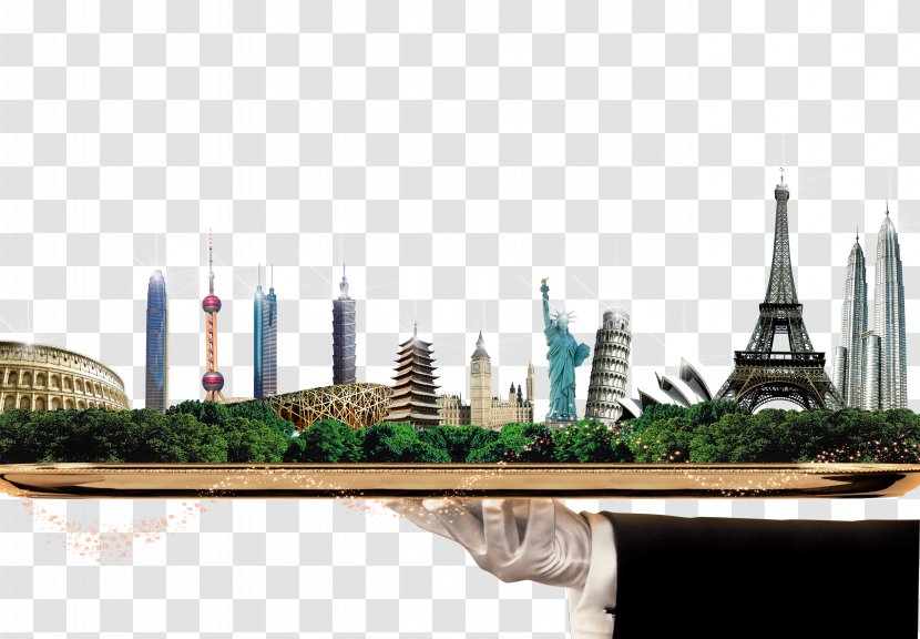 Eiffel Tower Statue Of Liberty Oriental Pearl Leaning Pisa Petronas Towers - Paris - Creative Travel Transparent PNG