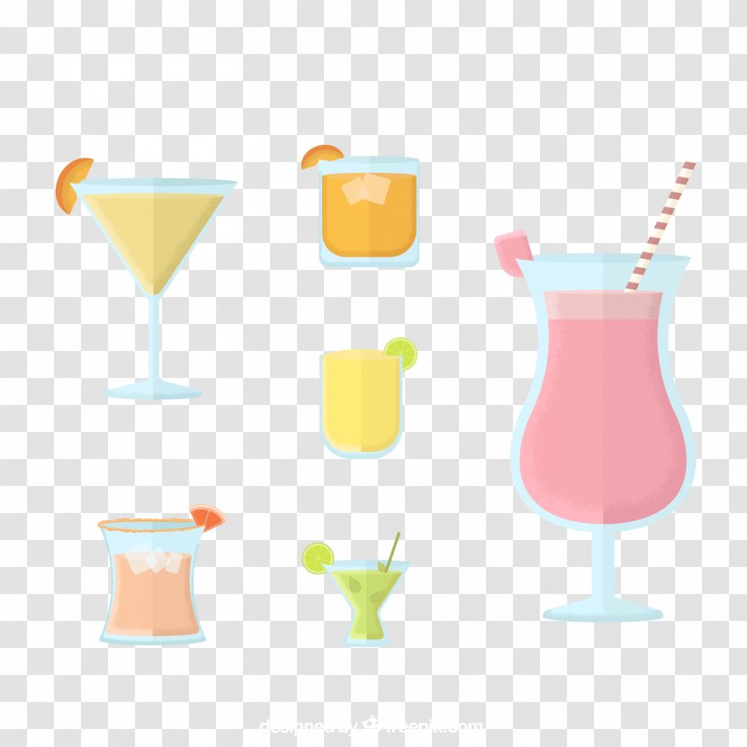 Cocktail Drink Clip Art - Drinkware - Color Summer Vector Transparent PNG