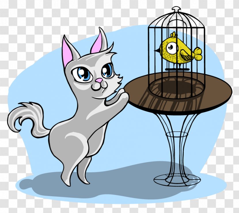 Cat Birdcage Clip Art - Lovebird Transparent PNG