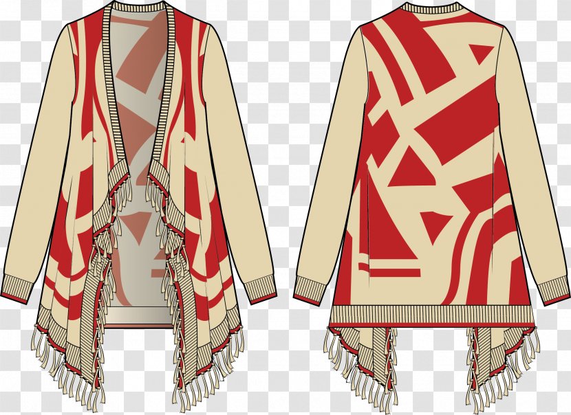 Sweater Outerwear Technical Drawing Cardigan - Costume Design - Dress Transparent PNG