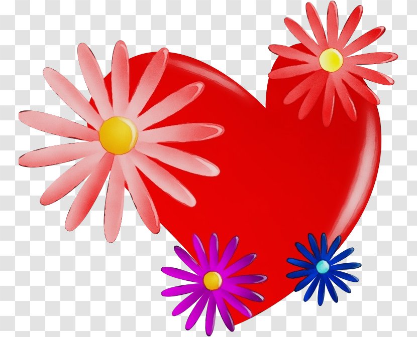 Love Background Heart - Painting - Daisy Plant Transparent PNG