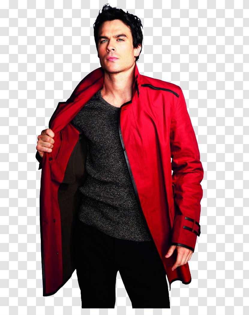 Ian Somerhalder The Vampire Diaries Damon Salvatore Elena Gilbert Boone Carlyle - Jacket - Model Transparent PNG