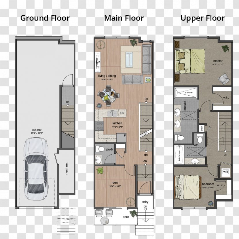 Floor Plan Apartment Townhouse - Lake - Real Estate Transparent PNG