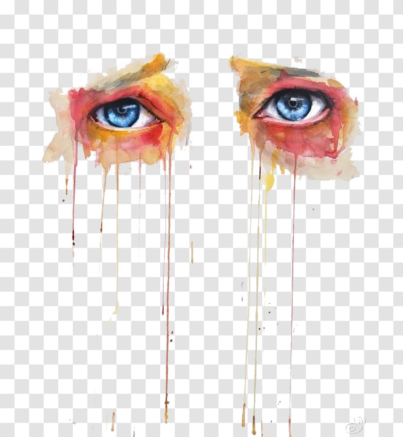 Visual Arts Watercolor Painting Eye - Pastel - Is Afraid Of Eyes Transparent PNG