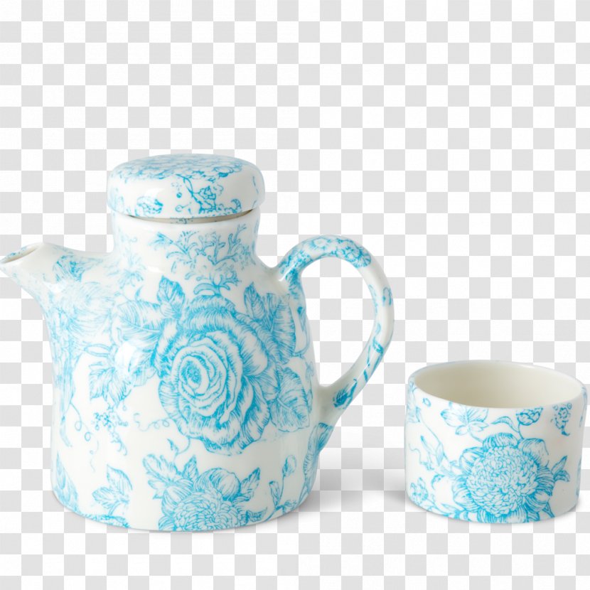 Jug Teapot Mug Porcelain Tableware - Blue And White - Dark-red Enameled Pottery Transparent PNG