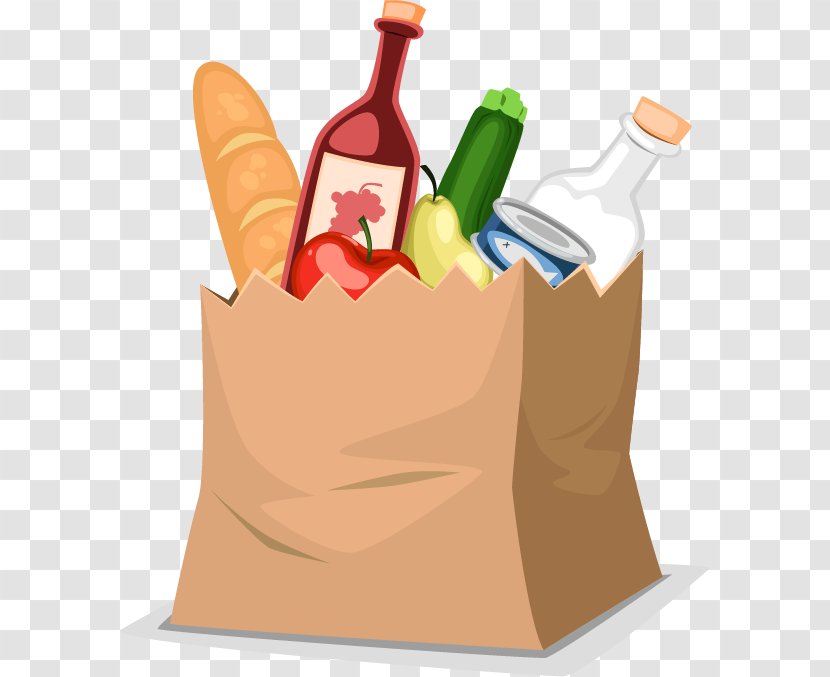 Food Shopping Bag Grocery Store - Paper Of Transparent PNG