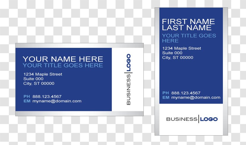 Business Cards Card Design Visiting Corporation - Blue Template Transparent PNG
