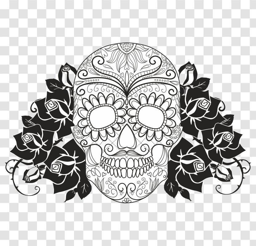 Calavera Day Of The Dead Death Human Skull Symbolism - Black - Head Transparent PNG