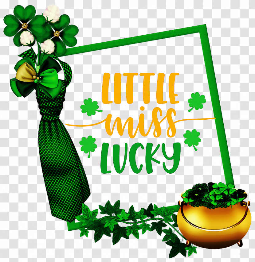 Little Miss Lucky Lucky Patricks Day Transparent PNG