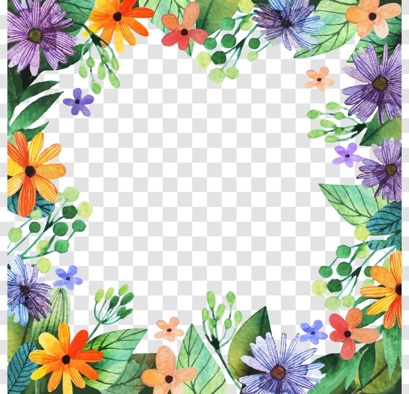 Flower Watercolor Painting - Floral Design - Purple Vector Transparent PNG