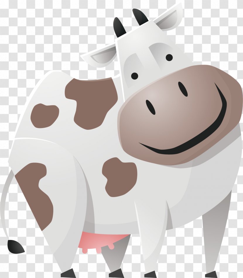 Dairy Cattle Euclidean Vector Illustration - Cow - Smiling Transparent PNG