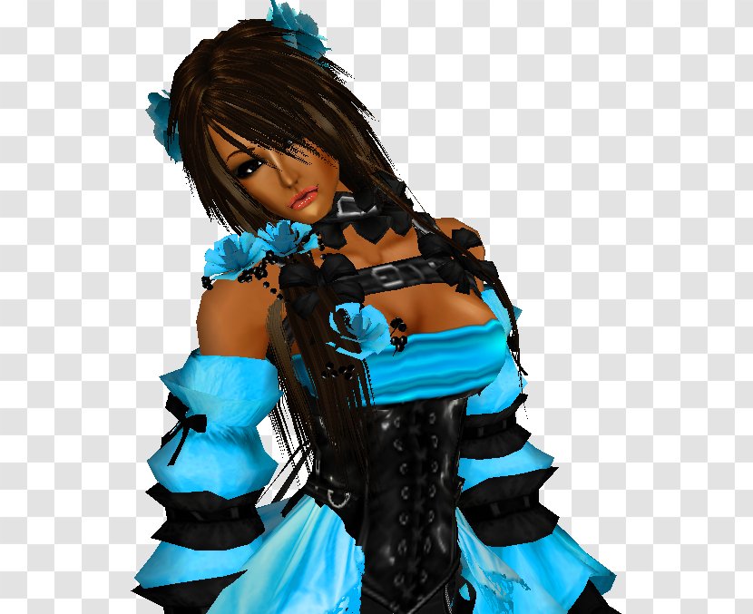 Cosplay Long Hair Turquoise - Heart Transparent PNG