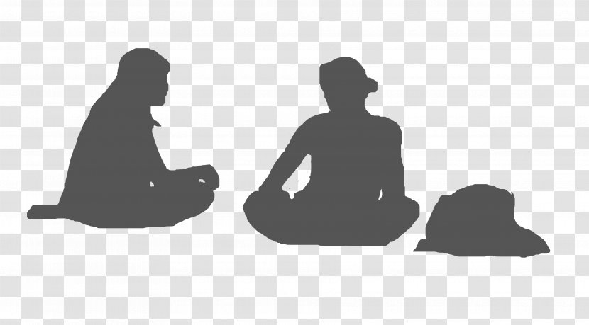 Sitting Silhouette White People - Photoshop Transparent PNG