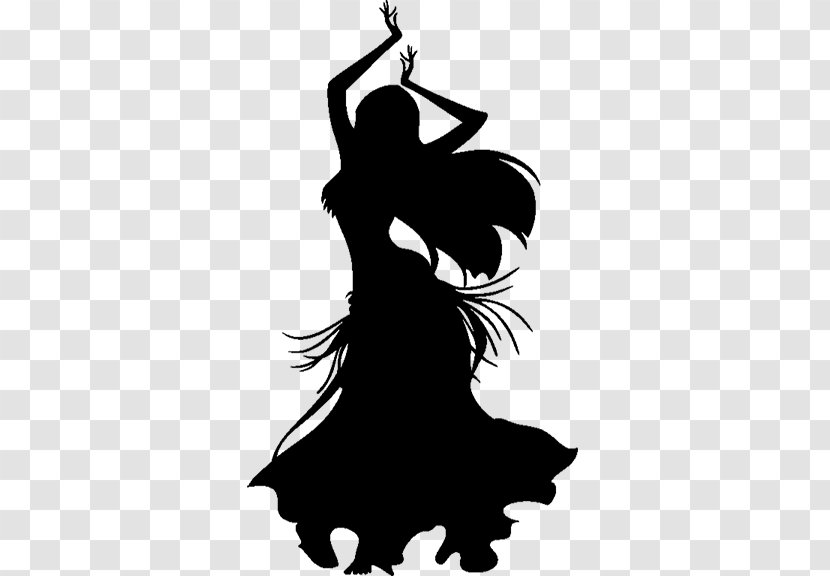 Belly Dance Silhouette Tribal Fusion - Black And White Transparent PNG