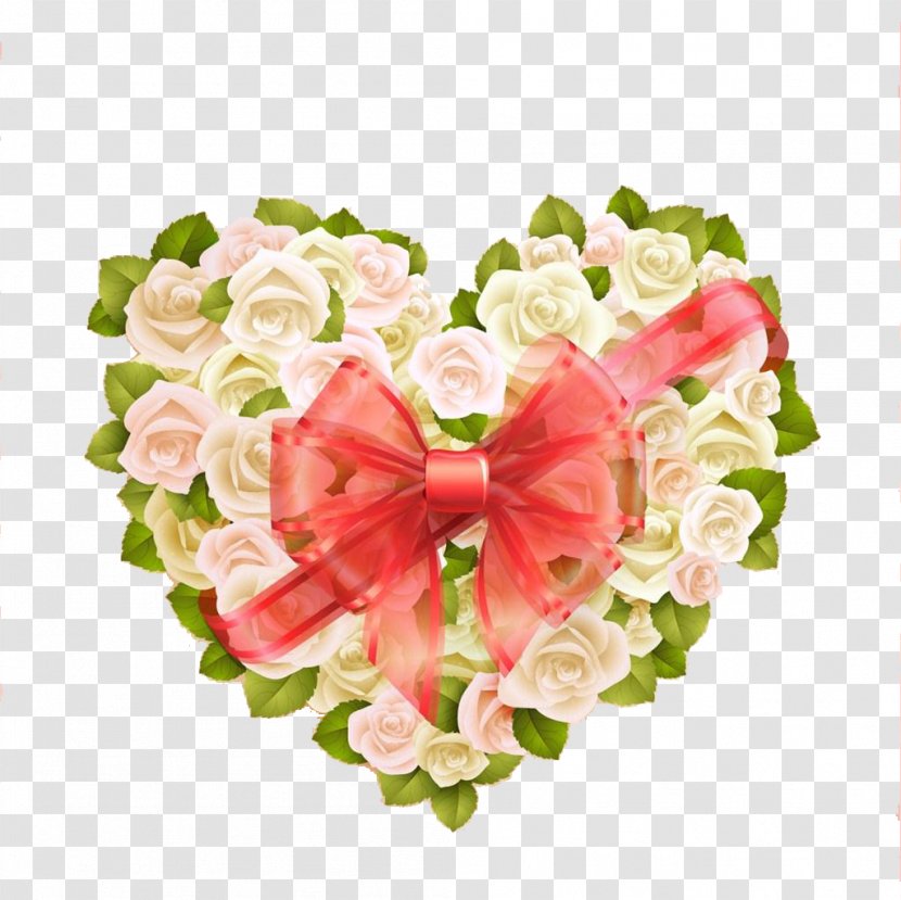 Heart Valentines Day - Flowering Plant - Rose Ribbon Transparent PNG