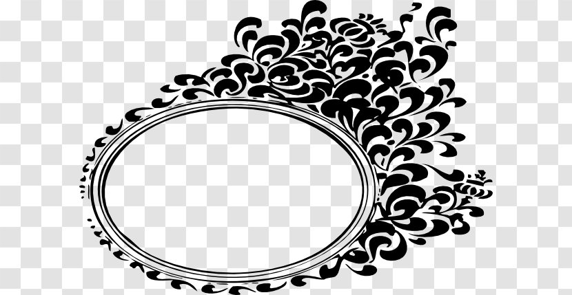 Picture Frames Ornament Clip Art - Oval - Line Transparent PNG