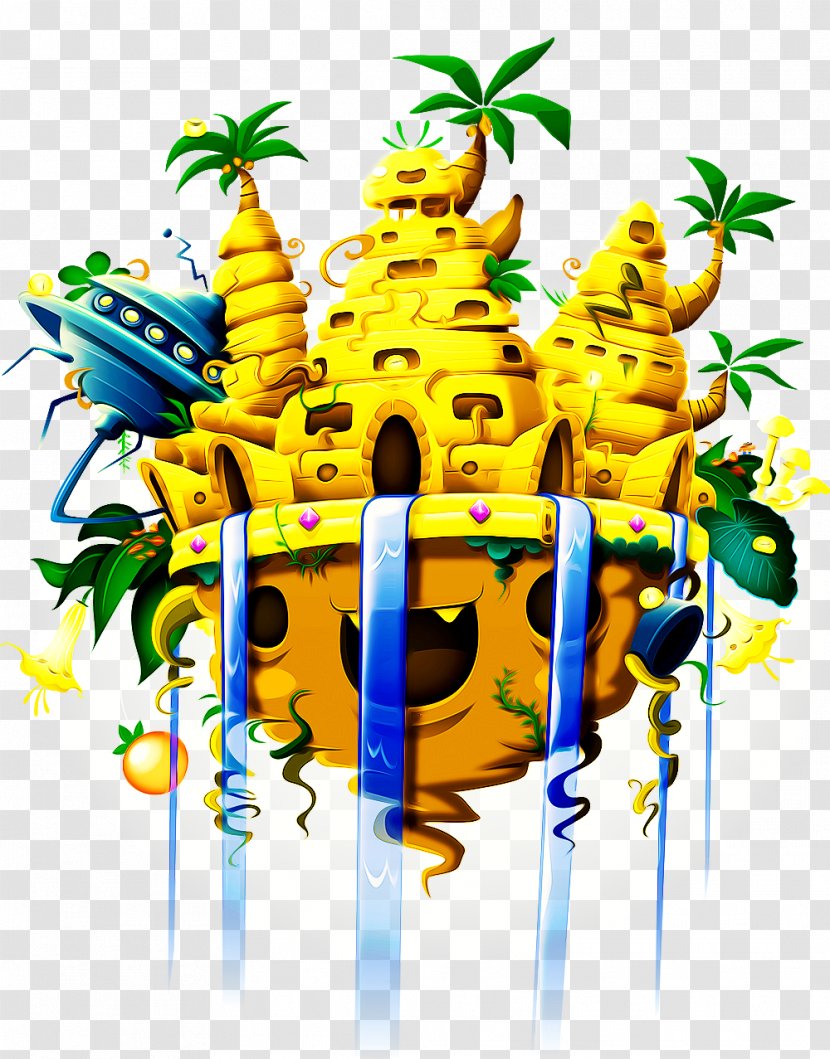 Yellow Tree Illustration - Computer - Castle Transparent PNG