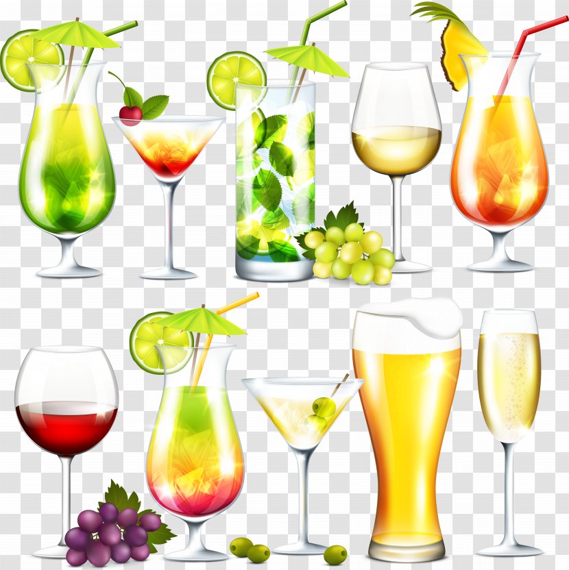 Cocktail Royalty-free Clip Art - Champagne Stemware - Vector Drinks Transparent PNG