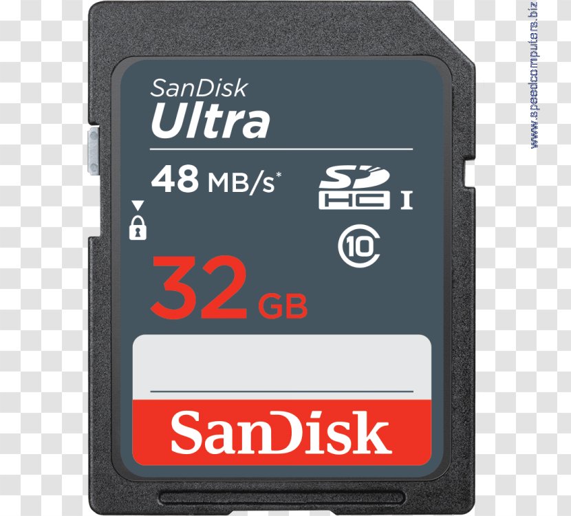 SDHC SanDisk Ultra Memory Card Secure Digital Flash Cards - Sandisk Transparent PNG