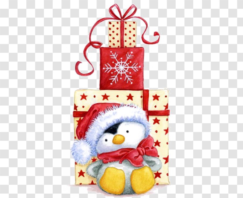 Penguin Santa Claus Christmas Gift Clip Art - Holiday Transparent PNG