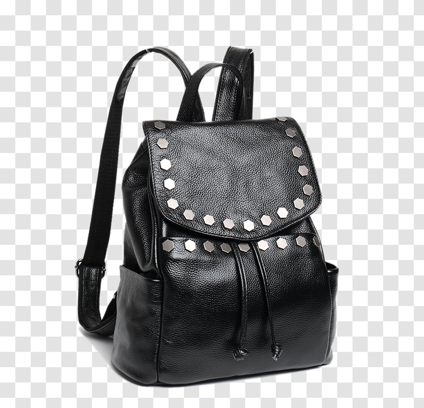Backpack Handbag - Black - Ding Decorative Piece Transparent PNG