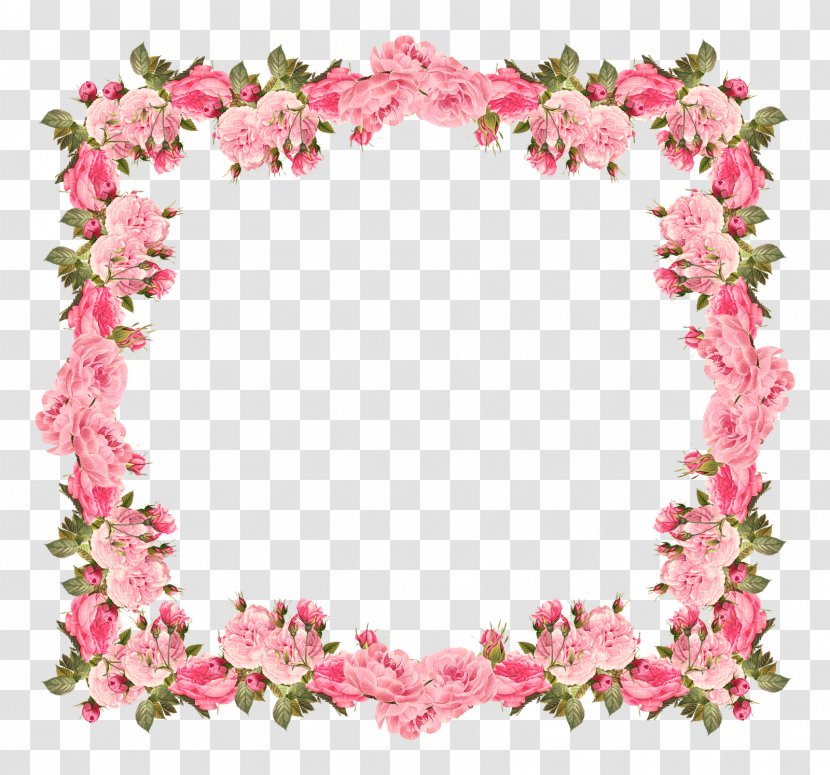 Wedding Invitation Baby Shower Flower Clip Art - Rose Border Frame Transparent PNG