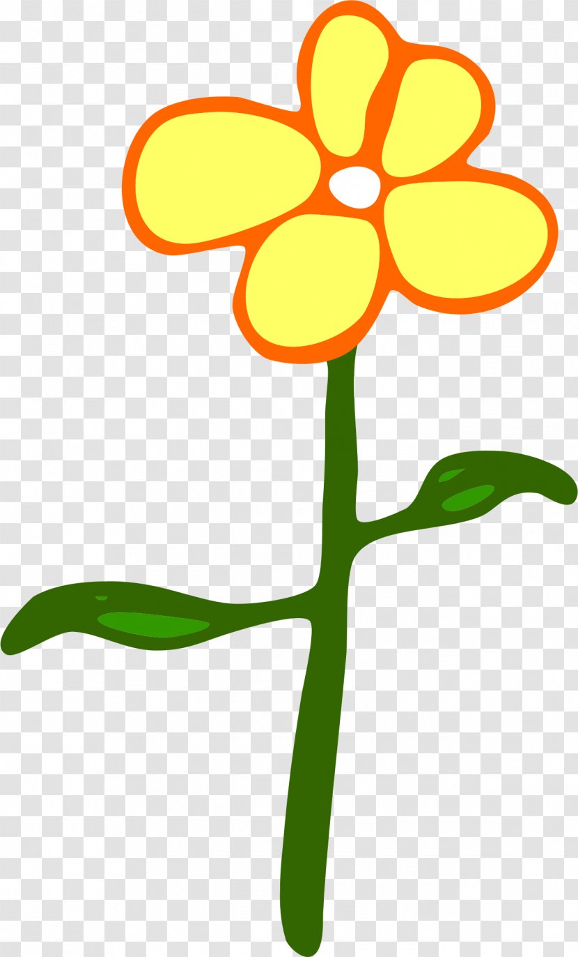 Flower Cartoon Yellow Clip Art - Plant Stem - Flowers Transparent PNG
