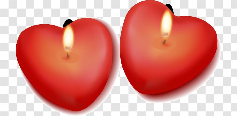 Heart Candle Clip Art - Apple - Red Heart-shaped Pattern Transparent PNG