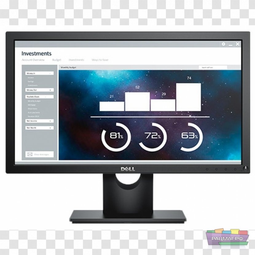 Dell Computer Monitors Liquid-crystal Display LED-backlit LCD 16:9 Transparent PNG