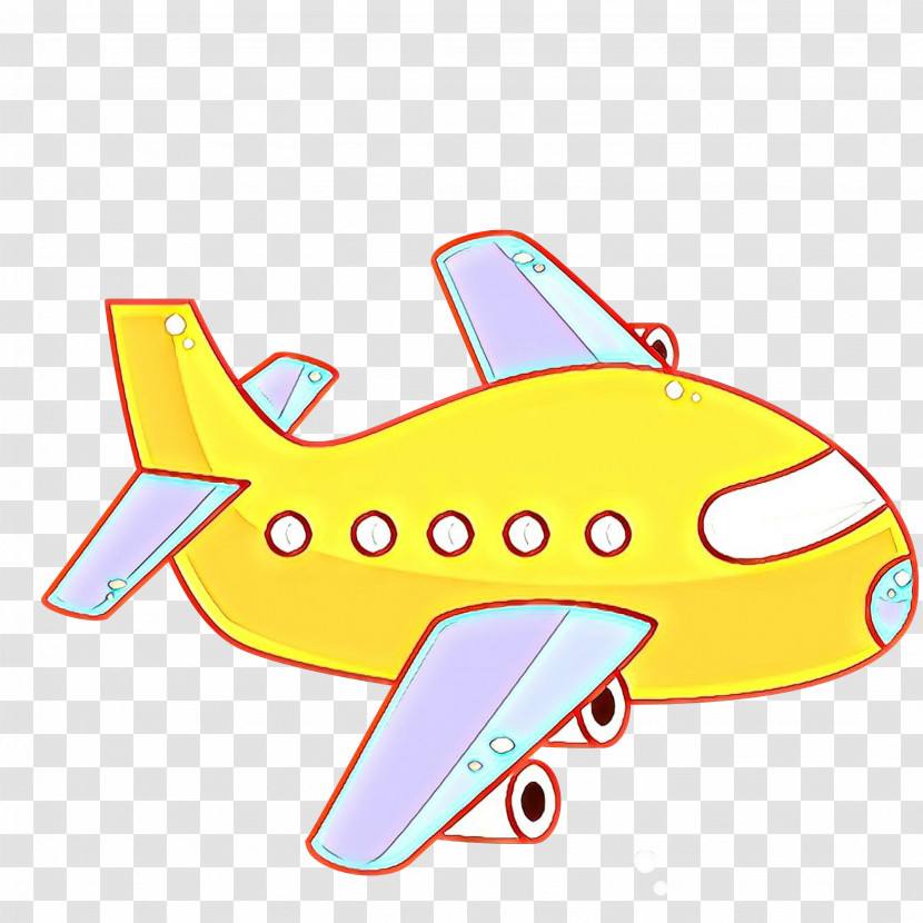 Airplane Cartoon Yellow Aircraft Vehicle Transparent PNG