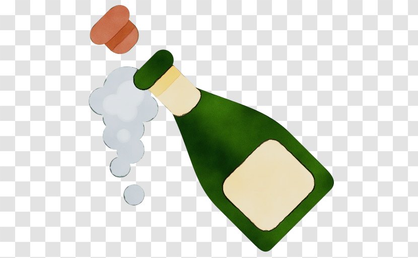 Champagne Emoji - Wine Bottle Email Transparent PNG