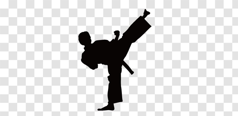 Karate Wall Decal Kick Martial Arts - Taekwondo Silhouette Figures Transparent PNG