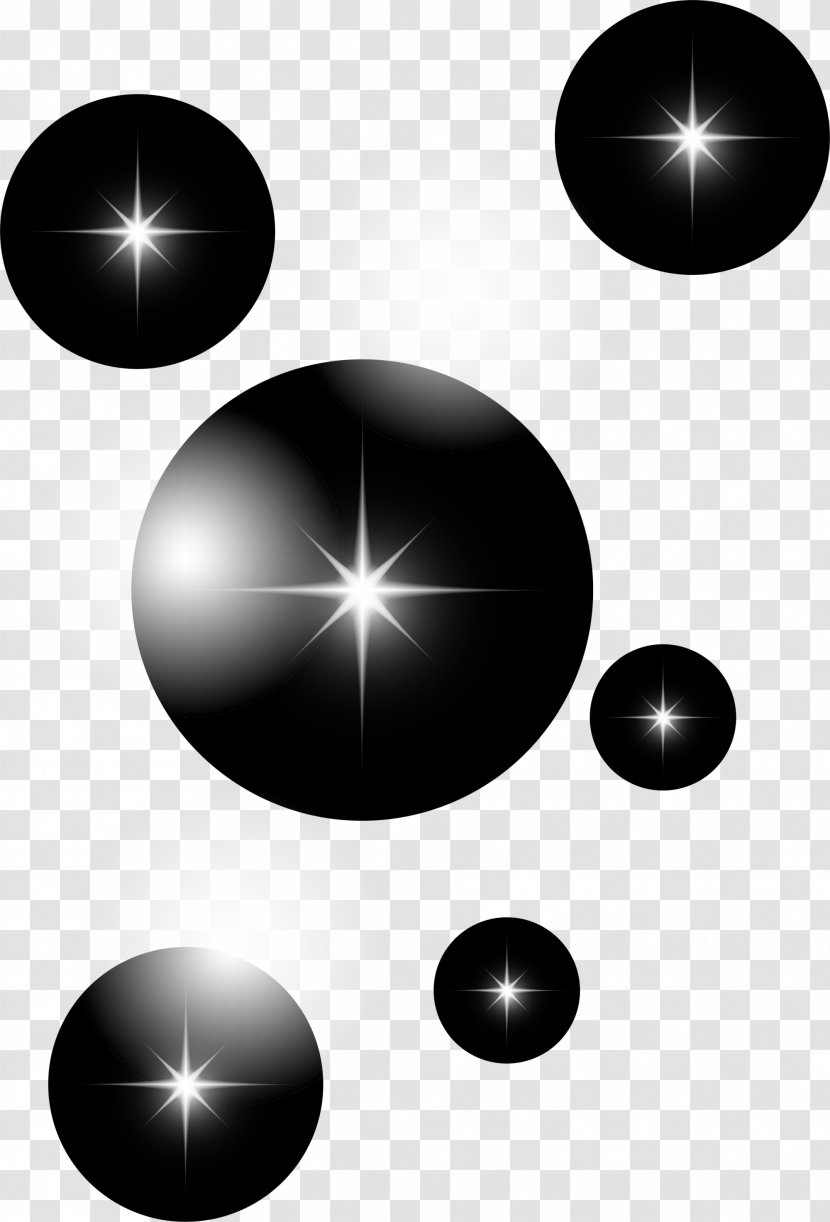 Black And White - Monochrome - Stars Shining Transparent PNG